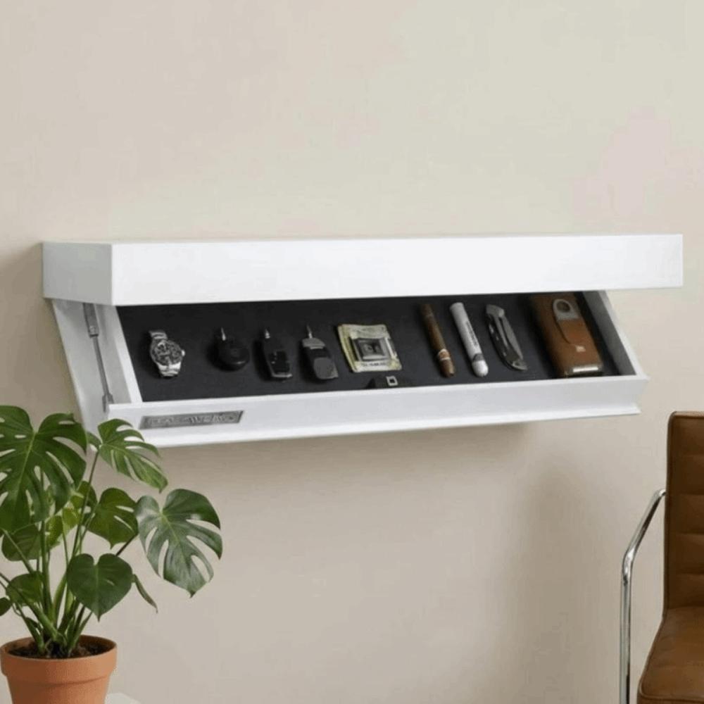 Solid Color Wooden Magic Flap Shelf Decorative Space Saving Hidden Shelves Wall Mounted with Secret Compartment