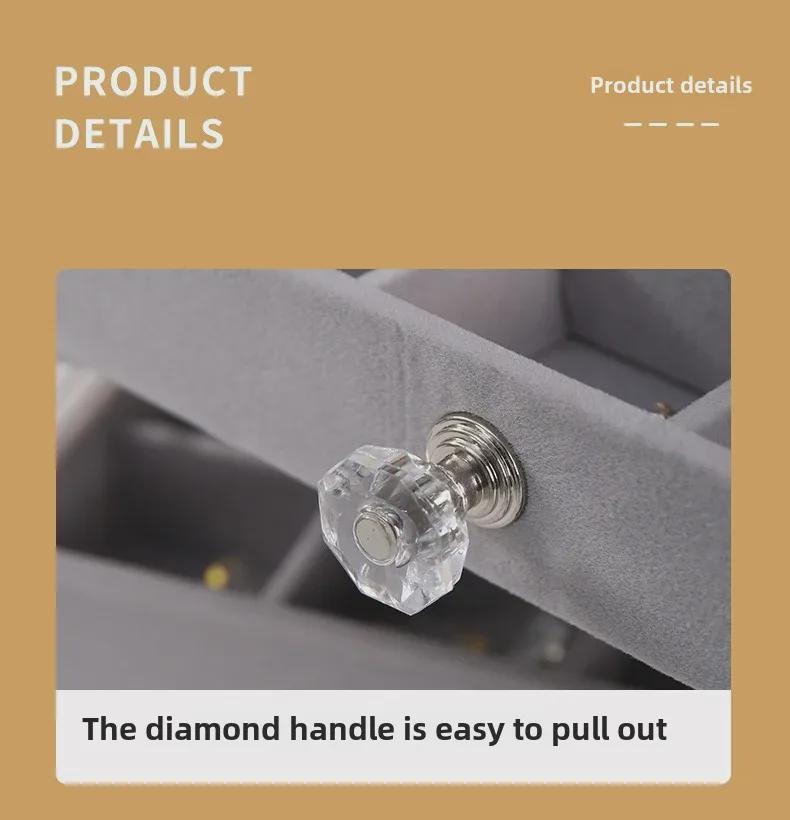 Elegante joyero multicapa con gran capacidad para pendientes, collares y anillos