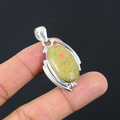 Daughters Day Sale Unakite Stone 925 Silver Anniversary Trendy Pendant Jewelry