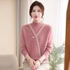 YUZHAOLIN Women's Fleece-Lined Half-High Collar Sweater