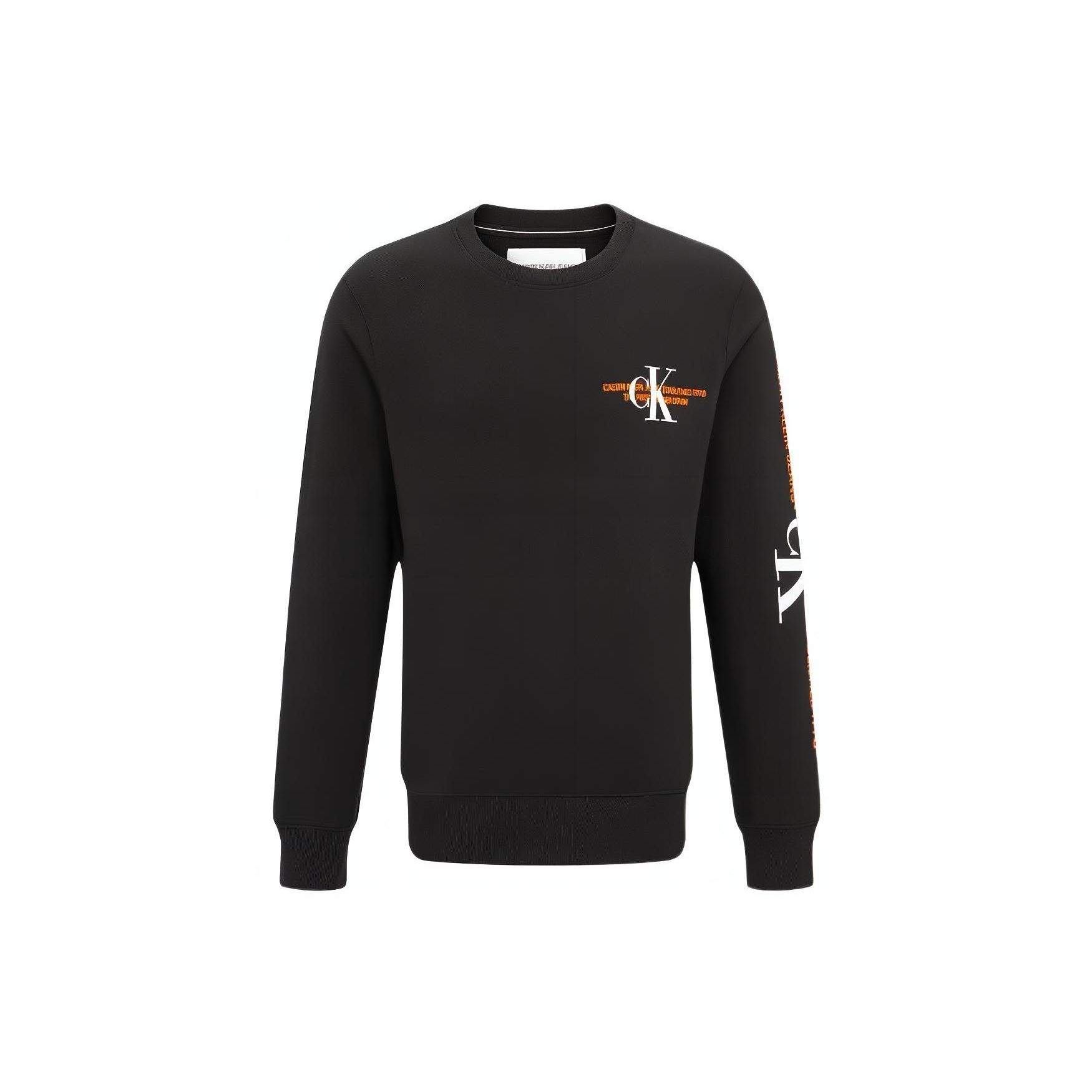 Calvin Klein Sweatshirt met Ronde Hals en Letterprint Heren sweatshirt Zwart ZM01918-BEH M