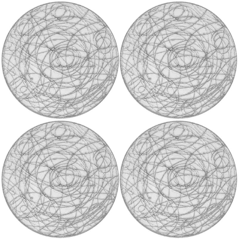 Set of 4 Durable PVC Drink Coasters Easy Cleaning Surfaces Unique Foils Accent Ideal for Homes Office Party Use