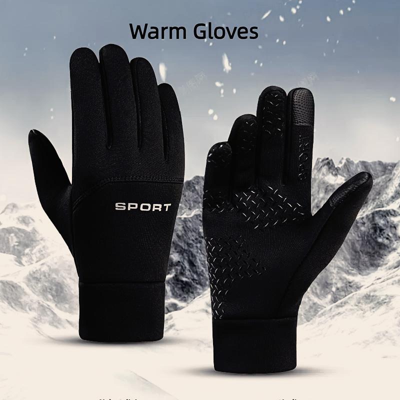 Men's Winter Cycling Gloves - Touchscreen Compatible, Waterproof Knit Fabric with Non-Slip Grip, Hand Washable