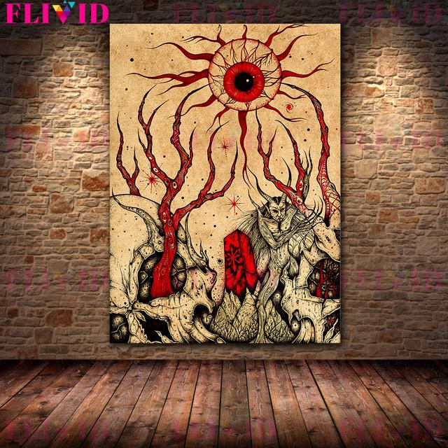 Diavol păgân schelet artă tipografie artă decorativă de perete pânză pictură ochiul iadului