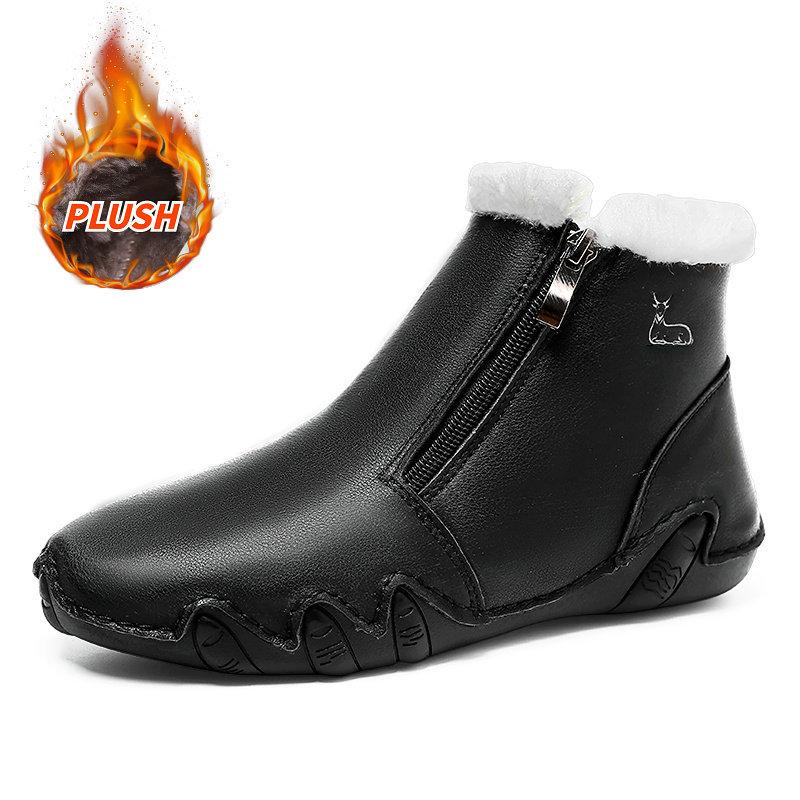 

Популярные ботинки Мартин в стиле ретро, женские кожаные большого размера, хлопковые туфли, независимая станция, высокие, износостойкие, уличные повседневные туфли 41