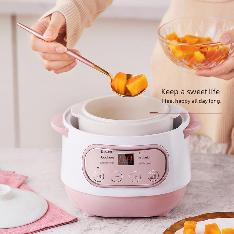 Elektrischer Mini-Schmortopf „Bird's Nest“: Wasserdichter Keramik-Schmortopf, kompaktes Haushaltsgerät, ideal für gesunde Eintöpfe, perfektes Geschenk.