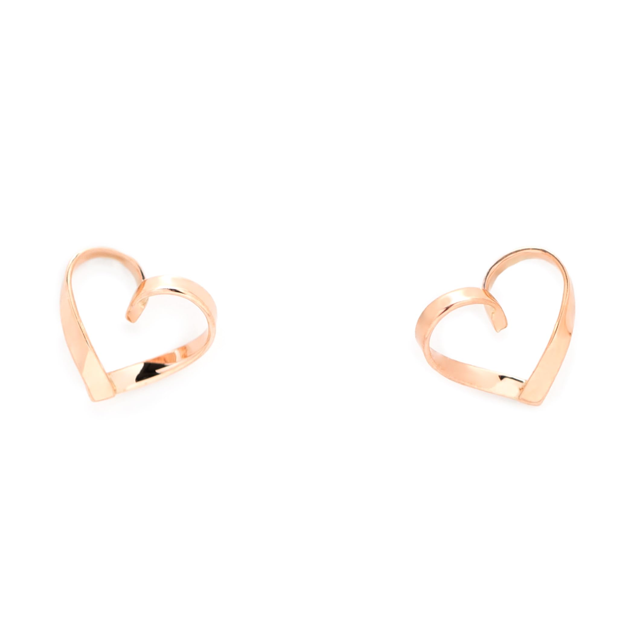 

ESTELLE [Official] Women s K10 Pink Gold Heart Motif Earrings 0202-3522-0019-0000