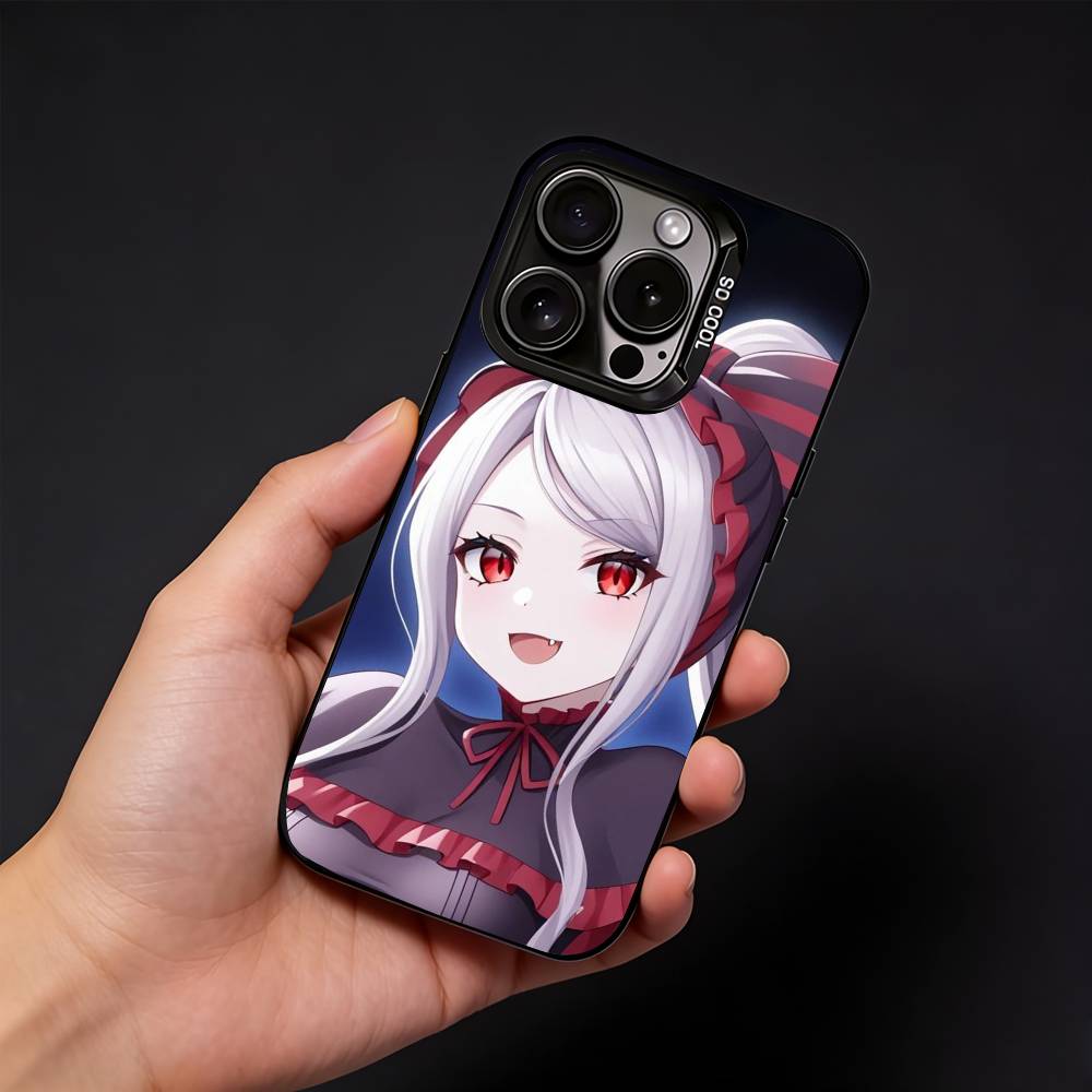 O-Overlord Cool Hot Anime Phone Case For iPhone17, 16,15,14,13,12 Pro Max Black Candy Matte Shockproof Cover