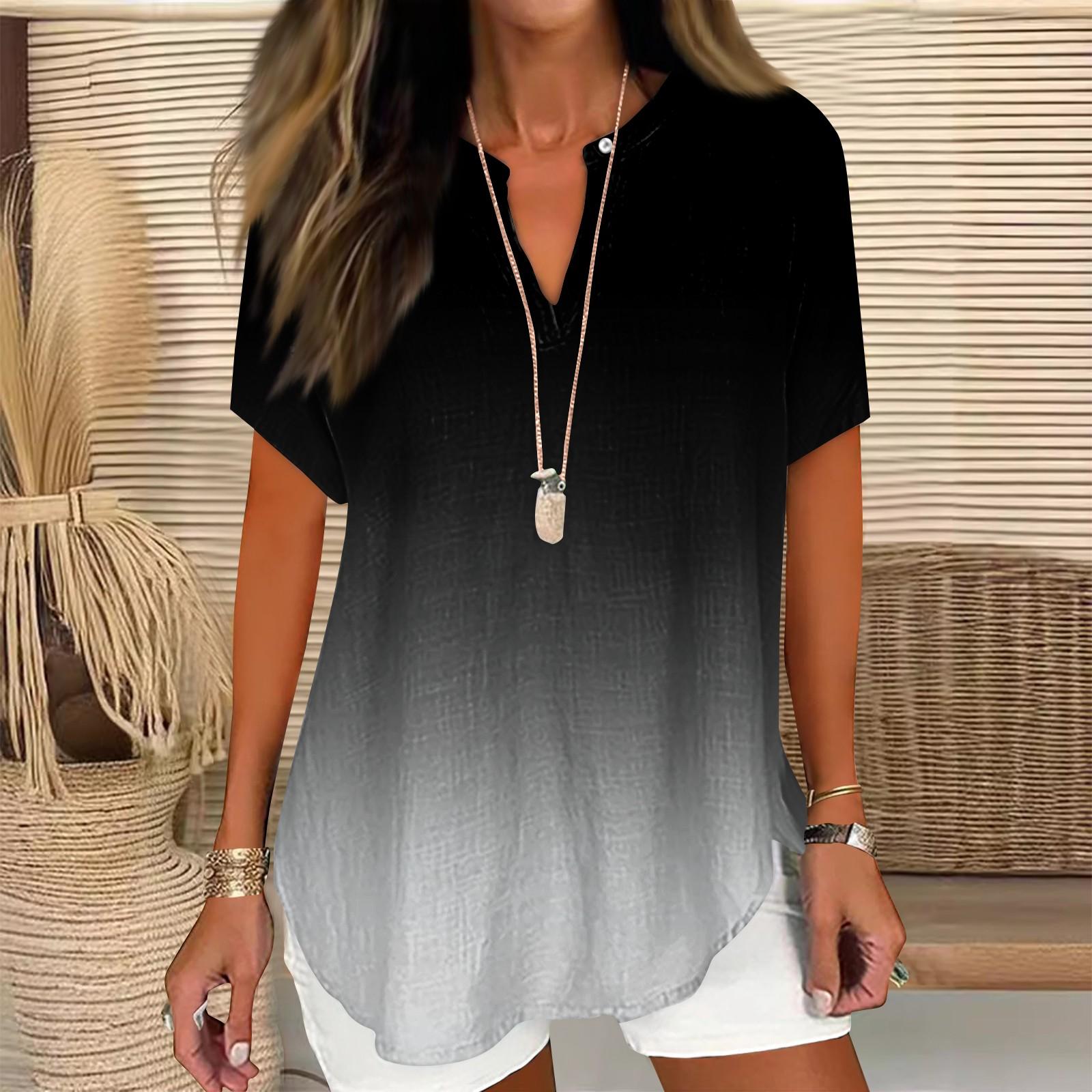 

Рубашки для женщин, льняная рубашка на пуговицах, женские негабаритные женские топы, нарядные повседневные футболки с короткими рукавами для женщин, модные L чёрный