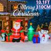 10.1FT LED Inflatable Xmas Yard Decor Santa Snowman Penguin Tree Set Christmas Home Decorations Festive Toy Gifts Holiday Decor