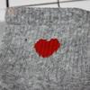 TOPMART Women Solid Color Love Heart Breathable Cotton Elastic Middle Tube Socks