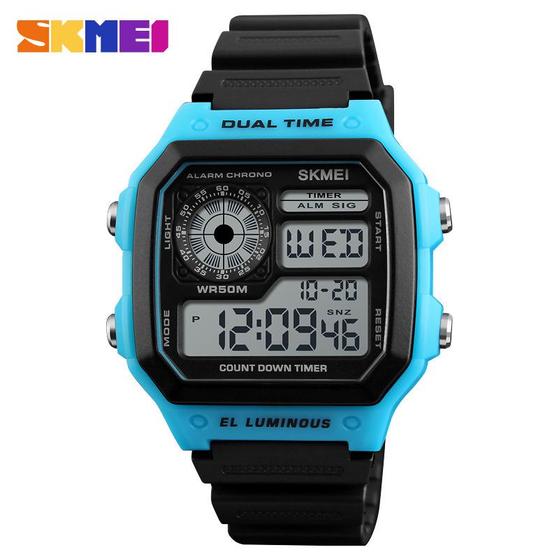 Skmei Men's Digital Sports Watch: Fashionable, Waterproof, Luminous Display for Outdoor Activities & Students.