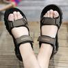 Black Men's Sandals Gladiator Leather Stylish Summer Outdoor Comfortable Mens Sandals Handmade Beach Soft Bottom Size48