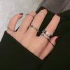 8Pcs Fashion Jewelry Rings Set Metal Hollow Round Opening Women Finger Ring for Girl Lady Party Wedding Gifts
