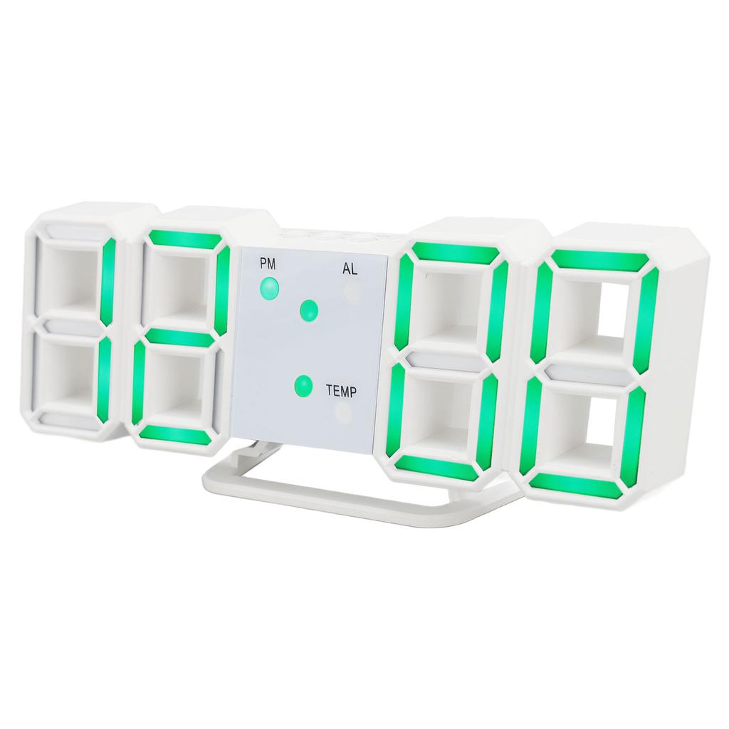 3D Digital Alarm Clock with Temperature Display Mute Snooze Function Brightness Adjustable 3D LED De