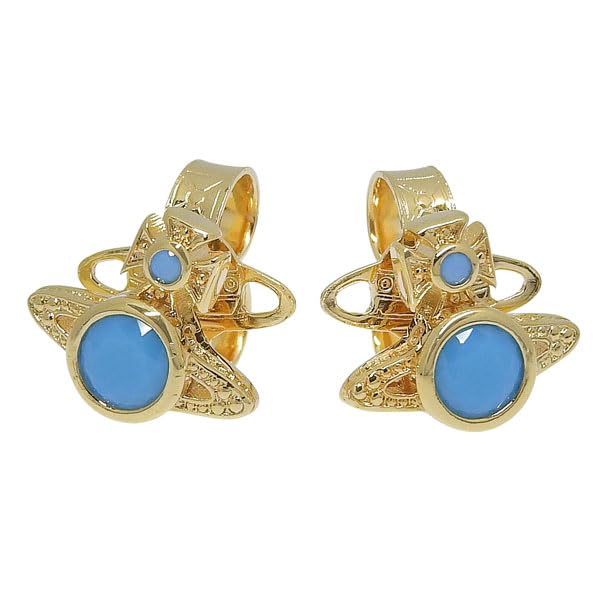 Vivienne Westwood London Orb Used Earrings, Gold-Blue, Women's, 6201022002R702,
