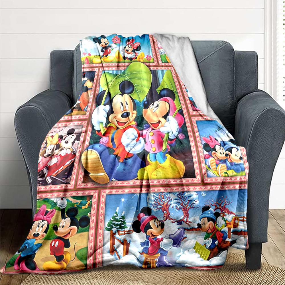 1Pc Mickey Minnie'S Winter Adventure Blanket Soft And Comfortable Casual Warm Camping Travel Christmas Halloween Xmas Gift M924396