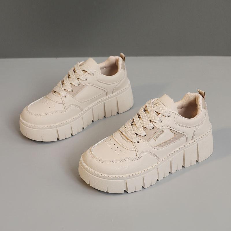 SH new spring and summer high-top muffin shoes thick-soled simple heightening board shoes student college style