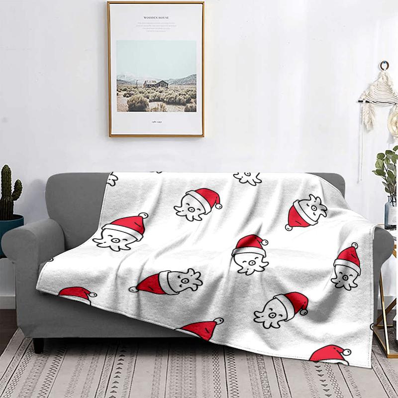 Home Decoration Plush Throw Sofa Blanket Bedspread Bed Fluffy Soft Blankets Decor Plaid Modern Halloween Merry Christmas Winter