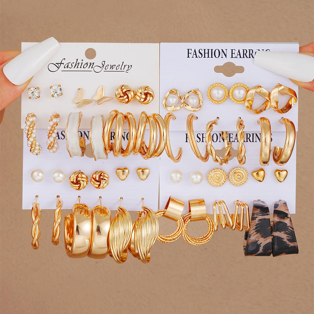 

IF ME 48 Pcs Earrings Set Fashion Women Jewelry For Wedding Party Daily Wear Birthday Christmas Gift
