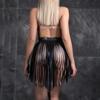Sexy Lingerine for Woman Body Harness Belt Tassels Short Leather Skirt Bondage Bdsm Punk Gothic Clothing Exotic Accessorie