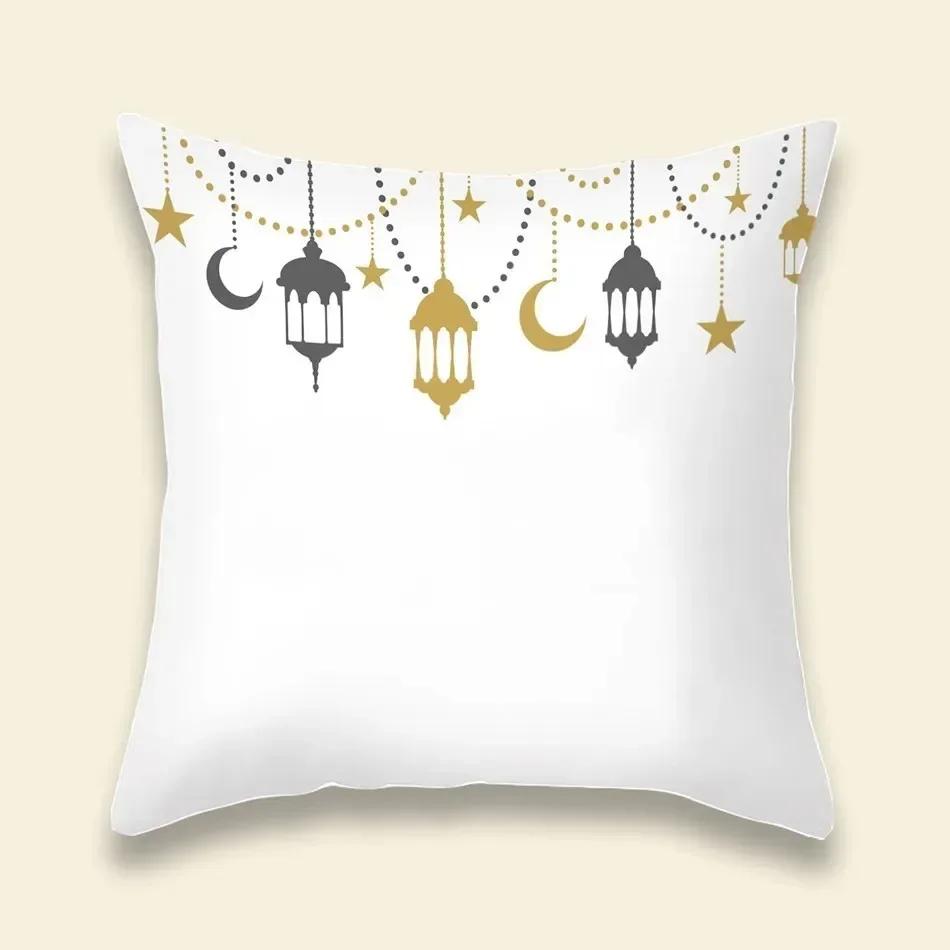 Wzór lampionu ramadanowego Pokrowiec na poduszkę dekoracyjną na sofę do salonu Dekoracja domu Poszewka na poduszkę Materiały na przyjęcie Eid