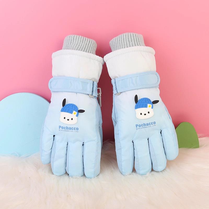 Children's Winter Ski Gloves: Thick, Cold-Proof, Waterproof, Windproof, Non-Slip, Warm Cotton for Ages 3-17.
