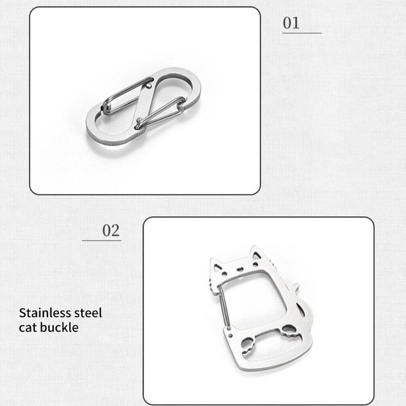 Creative S Hook Lucky Cat Keychain In Stainless Steel Material Perfect For Organizing Keys And Small Items