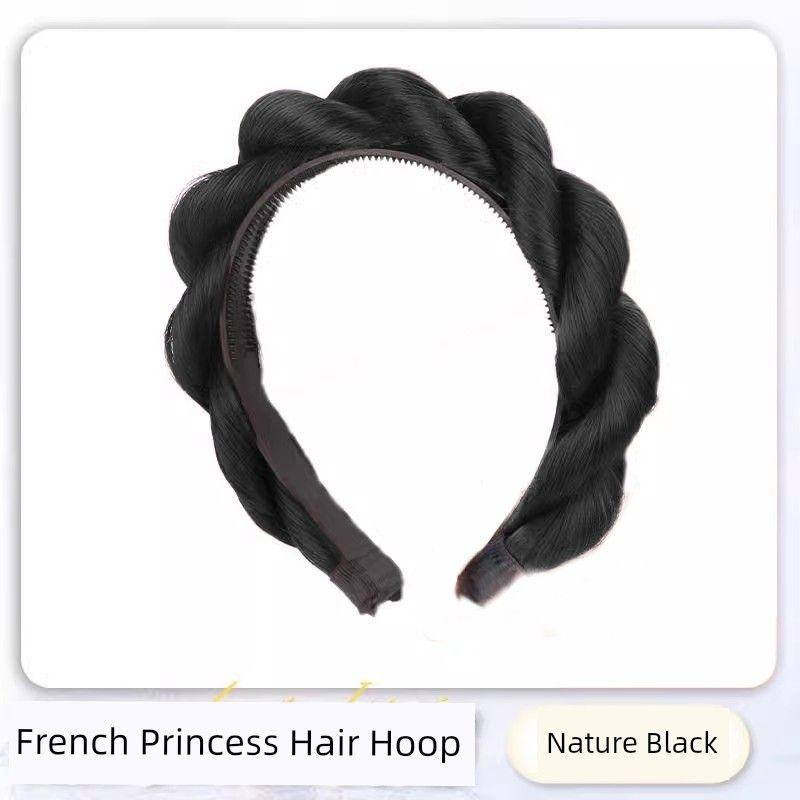 Wig Hair Hoop Female Qianjin Princess High Skull Top Twist Braid Braided Hair Headband Fluffy Artificial Hair Updo Gadget Headdress