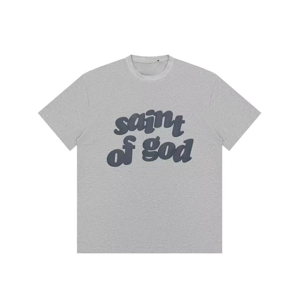 Summer Pure Cotton T-shirt for Men and Women Trendy High Street American Loose Letter Printed Round Neck Short Sleeved Shirt