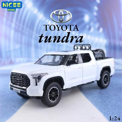 ADI1 1:24 Toyota Tundra Pickup Off-road Vehicle Diecast Metal Alloy Model Car Sound Light Pull Back Collection Kids Toy Gifts A591