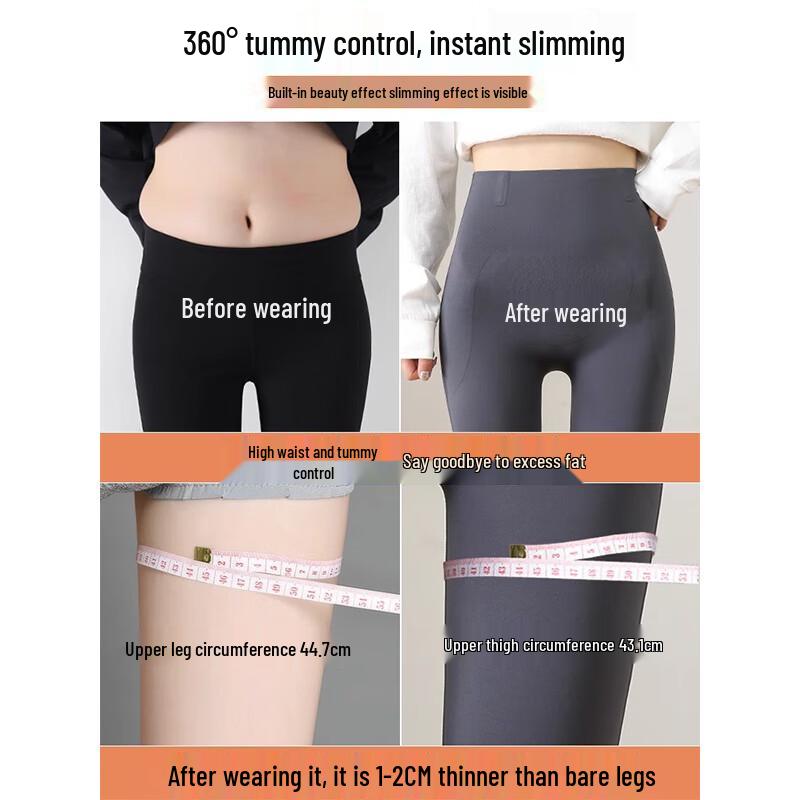 Langsha Women's High-Waist Thermal Shark Skin Leggings