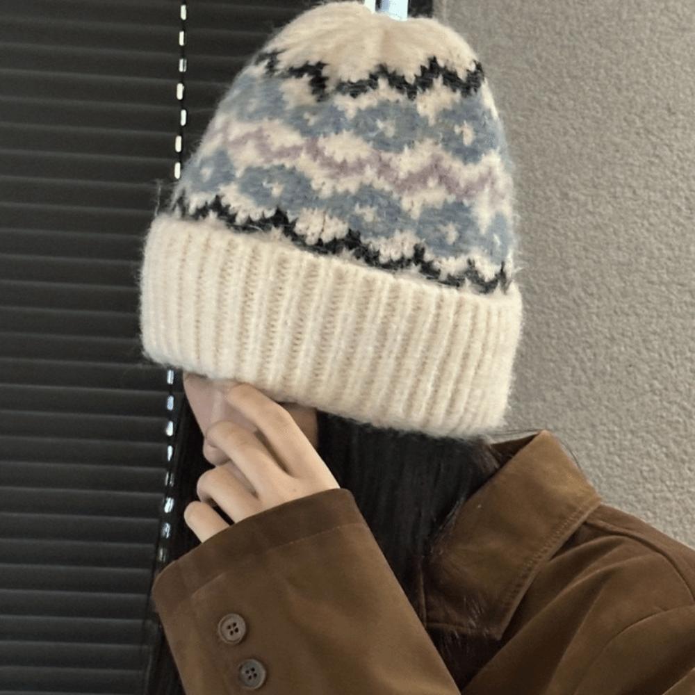 Windproof Wool Blend Beanie Knitted Fall Winter Cool Cap Soft Knit Skull Beanie Hat  Girls