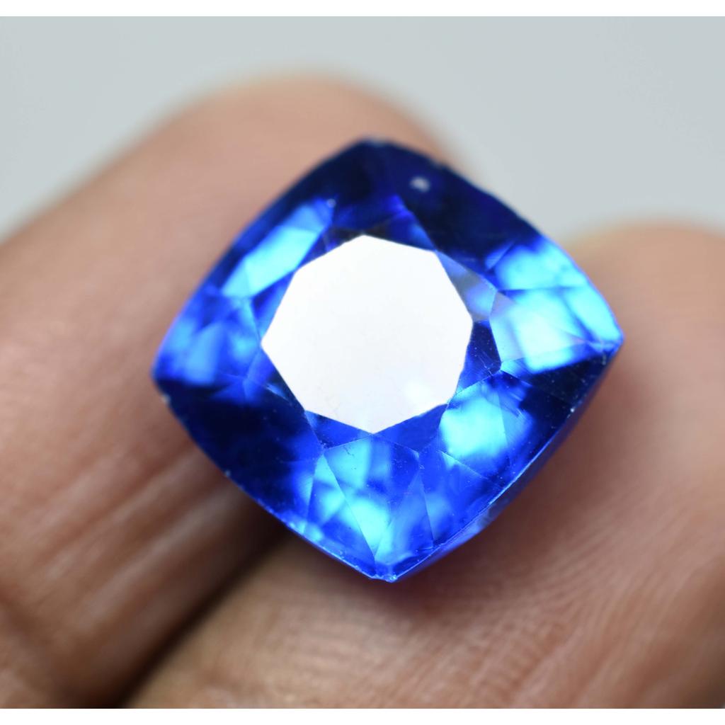 Blue Tanzanite 9.20 Ct Natural   Loose Gemstone Square Cushion Cut