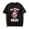 Sechs Sieben Bro Cool Weihnachtsmann-Print Lässiges Weihnachts-Feiertags-T-Shirt Reines Baumwoll-T-Shirt