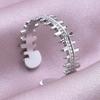 Punk Male Jewelry Mushroom Bone Moon Star Ring Stainless Steel Adjustable Rings For Women Men Accessories Leaf Finger Bague Gift