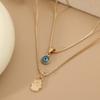 2025 New Blue Tears Devil's Eye Necklace Niche Design Hip-hop High-end American Collarbone Chain Neck Chain