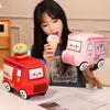 Cute Fun Dining Car Doll Simulation Hamburger Pizza Ice Cream Car Plush Toy Doll Children's Pillow