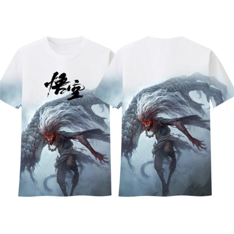 Cool and Handsome Wukong Men's T-shirt Children's Casual Fantasy Clothing Super Large Pattern Men's Printed New Top T-shirt