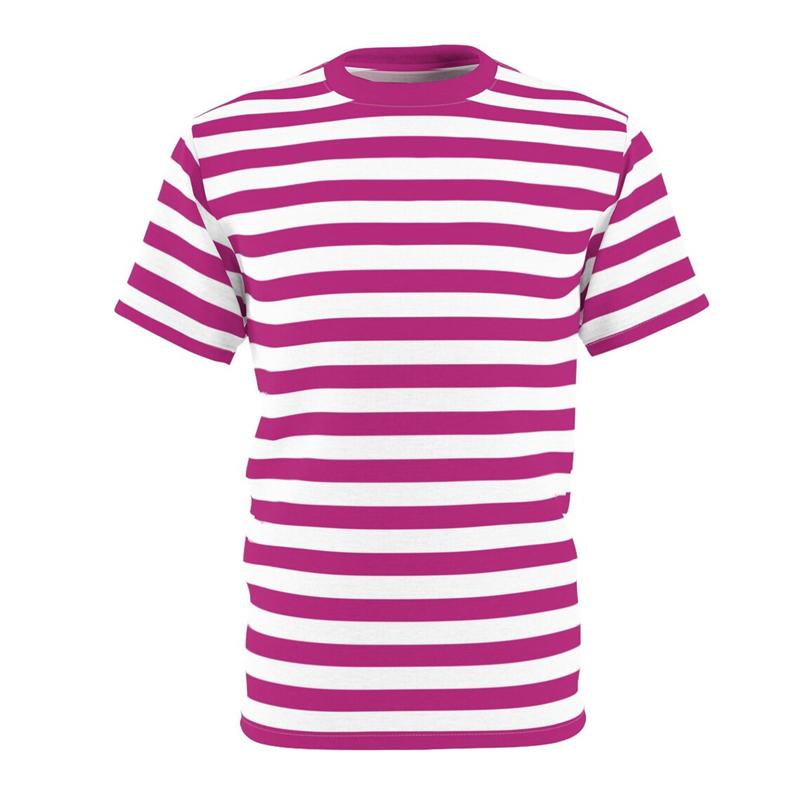 T-shirt Classica a Strisce alla Moda per Uomo Donna Personalità Colore a Contrasto Girocollo T-shirt Molteplici Opzioni di Colore Tee