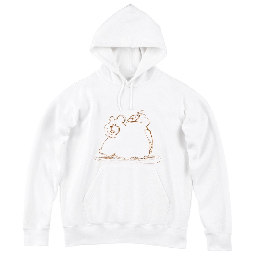 Peace Peace Fish Teddy Bear Hoodie White/L