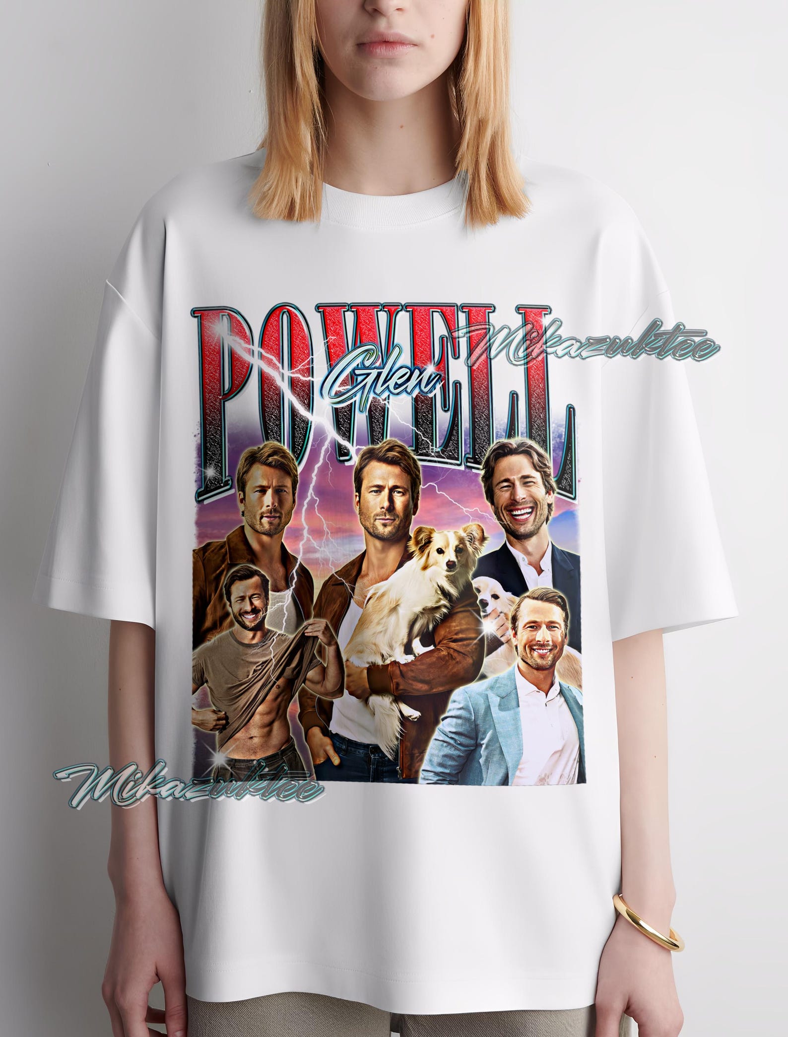 Glen Powell Graphic Tee, Vintage Style Design L