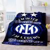 Inter Milan Personalized Text Blanket Multi-purpose Customizable Blanket Ultra-Soft Perfect for Nap Chair Office Chair Couch Ideal for All Seasons