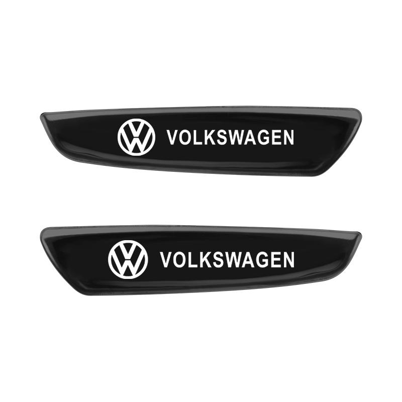 

2026 Hot For VW VOLKSWAGEN 2pcs Metal Emblem Badge Car Fender Side Sticker For Volkswagen Golf Polo Tiguan VW PASSAT TOURAN Auto
