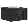 Wall Mounted Nightstand Black 34.5 X 33 X 20 Cm