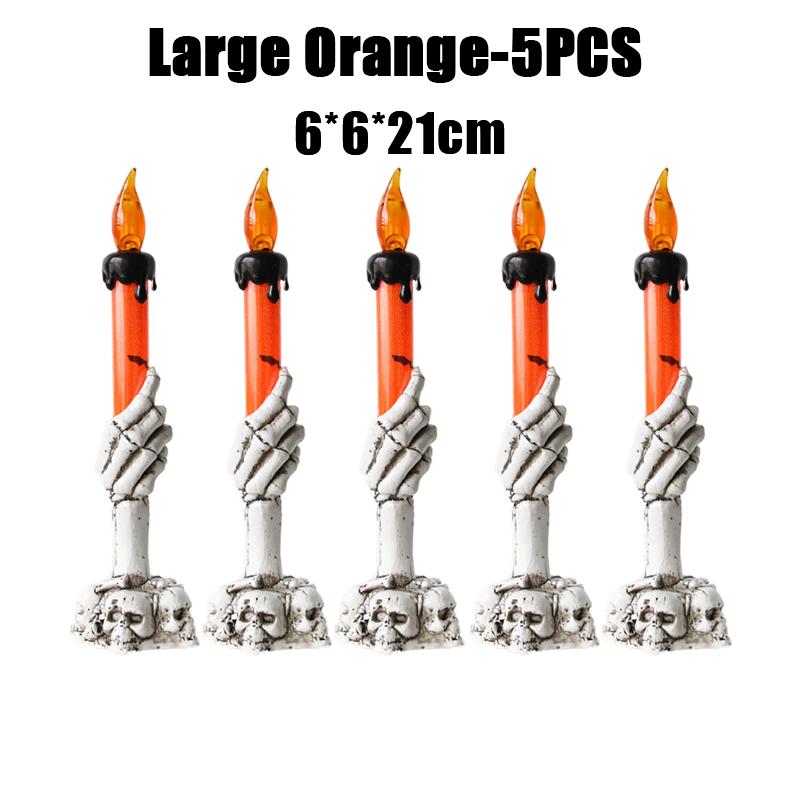 Halloween LED Lights Horror Skull Ghost Holding Candle Lamp Happy Holloween Party Decoration for Home Bar Decoration Light