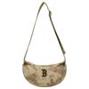 MLB Denim Shoulder Bag Unisex Charcoal Gray/Hemp Sandy Brown Casual