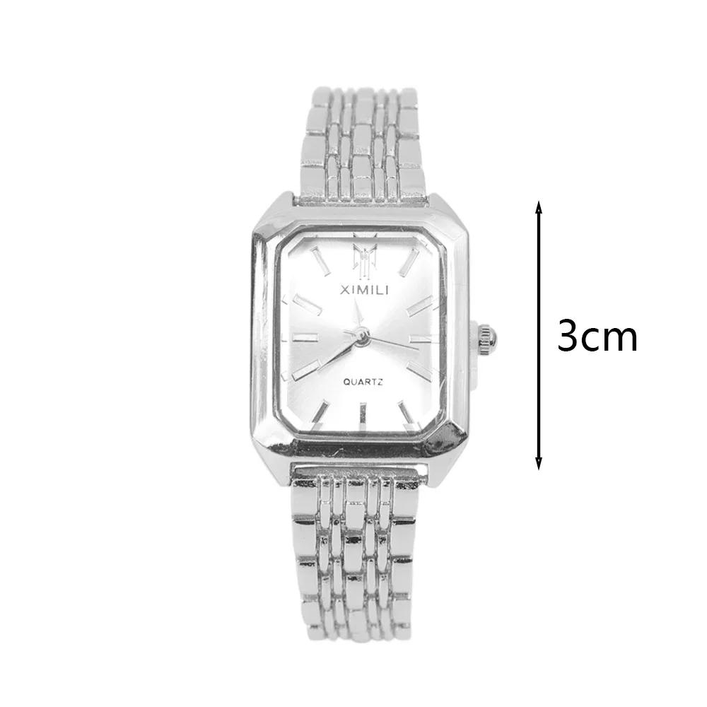 Women Fashion Square Watches Silver Stainless Steel Strap  Luxury Man Quartz Wristwatches Qualities Female Roman Scale Clock