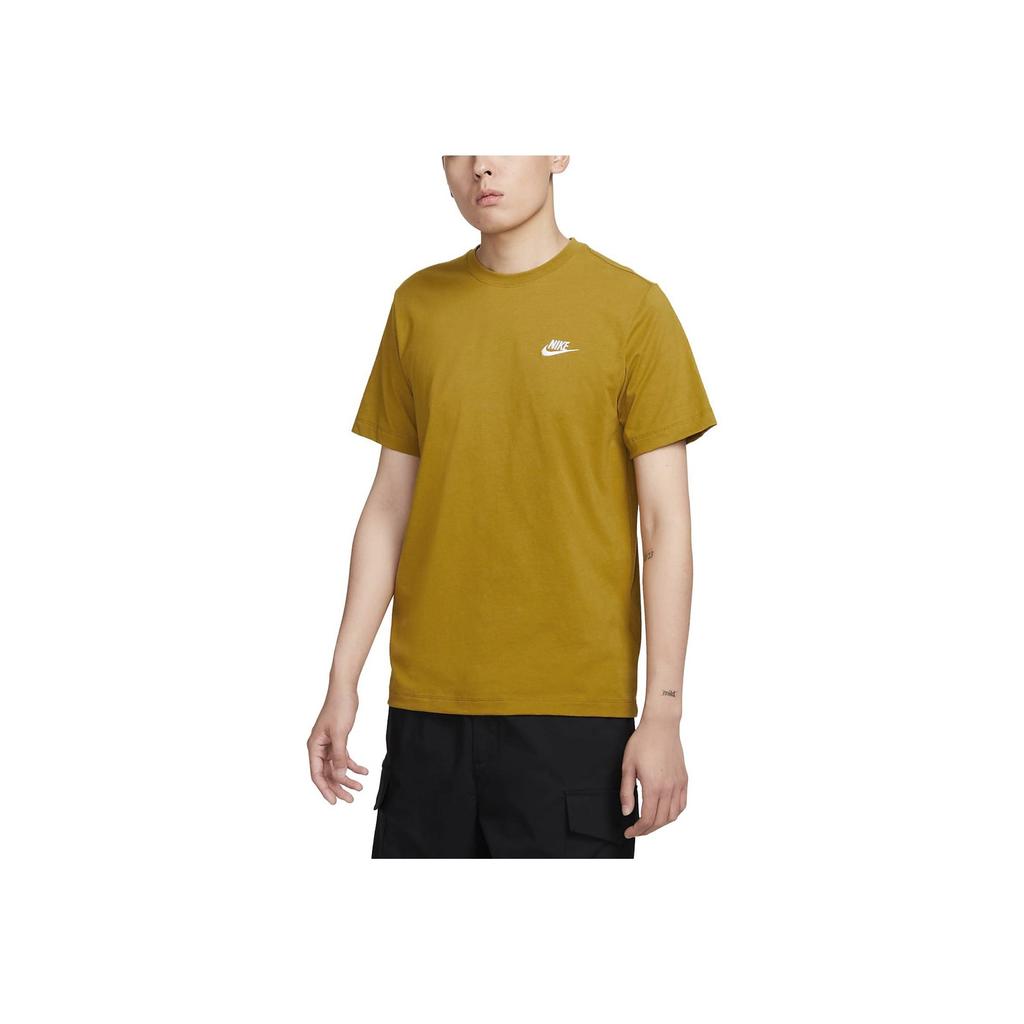 Nike Sportswear Club Embroidered Logo Soft Comfortable Crew Neck Short Sleeve T-Shirt Men Tops Bronze AR4999-716