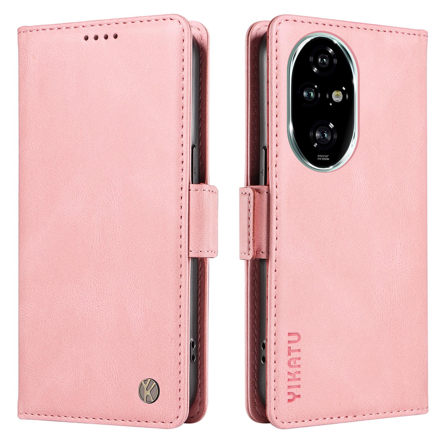 

For Honor 200 Pro 5G Case Leather Wallet Phone Cover Magnetic Clasps Pink